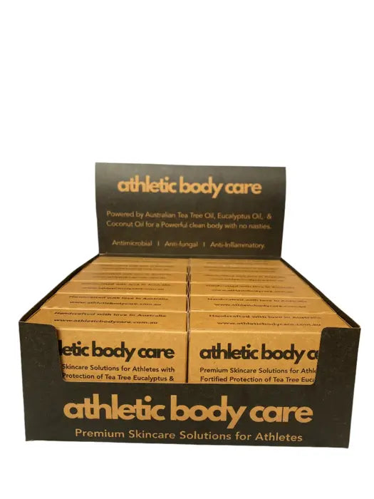 Athletic Body Care 12 Pack Soap Bars display box open